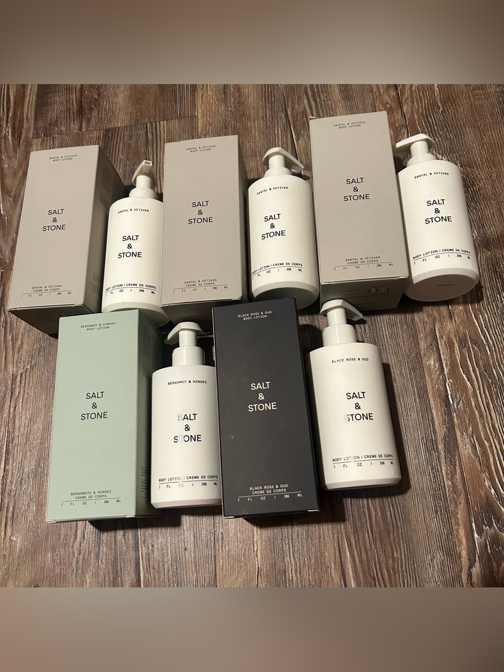 HUGE Salt & Stone Body Lotion 5 Pk Bundle 7 oz Santal Bergamot Black Rose & Oud - Picture 2 of 16
